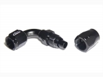 - 6 AN (6AN AN6) фитинг 90°, 20 серия Cutter Style, BLACKROCK LAB ЧЁРНЫЙ, A06-090-2BK