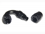 - 6 AN (6AN AN6) фитинг 150°, 20 серия Cutter Style, BLACKROCK LAB ЧЁРНЫЙ, A06-150-2BK