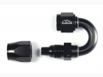- 6 AN (6AN AN6) фитинг 180°, 20 серия Cutter Style, BLACKROCK LAB ЧЁРНЫЙ, A06-180-2BK