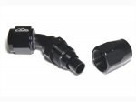 - 8 AN (8AN AN8) фитинг 45°, 20 серия Cutter Style, BLACKROCK LAB ЧЁРНЫЙ, A08-045-2BK