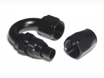 - 8 AN (8AN AN8) фитинг 180°, 20 серия Cutter Style, BLACKROCK LAB ЧЁРНЫЙ, A08-180-2BK