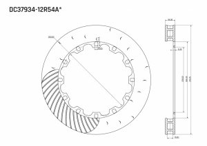 Ротор тормозного диска 379*34mm, DC Brakes DC37934-12R54AL, левый ― MaxiSport Tuning