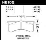 Колодки тормозные HB102N.800 HAWK HP Plus