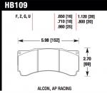 Колодки тормозные HB109U1.12 HAWK DTC-70 (БЕЗ УШКА) PROMA 6 порш; StopTech; AP RACING; HPB тип 28mm
