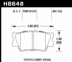 КОМПЛЕКТ ЗАДНИЙ Toyota Camry 2006-> V40, V50, V55; Тормозные диски HAWK + колодки PC; HKC4938.648Z