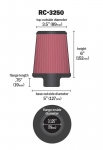 Фильтр нулевого сопротивления универсальный K&N RC-3250   Chrome Filter