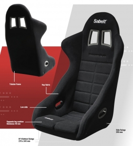 Спортивное сиденье, размер L, RACER DUO Sabelt, FIA 8855-1999 до 2027 года, RFSERACERN ― MaxiSport Tuning