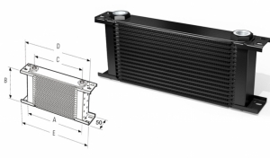 Радиатор масляный 19 рядов; 210 mm ширина; ProLine STD (M22x1,5 выход) Setrab, 50-119-7612 ― MaxiSport Tuning