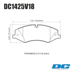 Колодки тормозные DC1425V18 DC brakes Street STR.S, перед RANGE ROVER SPORT; IV; колесо 19" ― MaxiSport Tuning