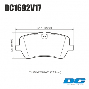 Колодки тормозные DC1692V17 DC brakes Street STR.S, задние RANGE ROVER SPORT; IV; DISCOVERY V;  ― MaxiSport Tuning