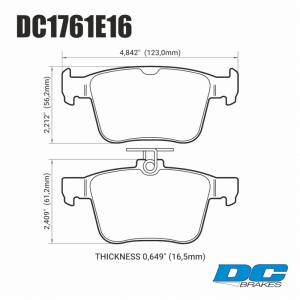 Колодки тормозные DC1761E16 DC brakes RT.2, задние A3 8V; TT 8S; GOLF 7; PASSAT 3G;  ― MaxiSport Tuning