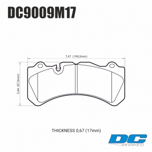 Колодки тормозные DC9009M17 DC brakes Race Track, Brembo GT 6 поршней тип J, N ― MaxiSport Tuning