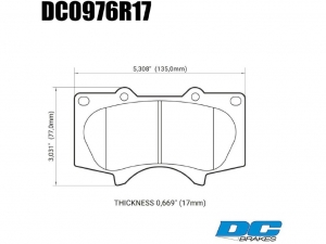 Колодки тормозные DC0976R17 DC Brakes Street HD+, перед LEXUS GX460 / GX470;  Prado 150/120; PAJERO ― MaxiSport Tuning