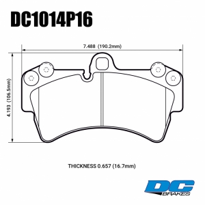 Колодки тормозные DC1014P16 DC Brakes STR.S+, перед PORSCHE Cayenne (955) / Audi Q7 / VW Touareg ― MaxiSport Tuning