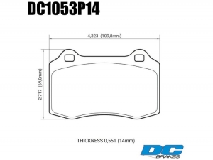 Колодки тормозные DC1053P14 DC Brakes Street STR.S+, Brembo тип A, C, F; JBT CM4P1 ― MaxiSport Tuning