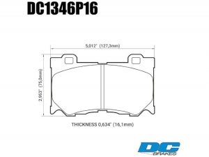 Колодки тормозные DC1346P16 DC Brakes Street STR.S+, передние INFINITI FX50/FX37/G37/ Nissan 370Z ― MaxiSport Tuning