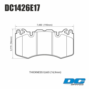 Колодки тормозные DC1426E17 DC brakes RT.2, перед RANGE ROVER SPORT; IV; колесо 20" Brembo; ― MaxiSport Tuning