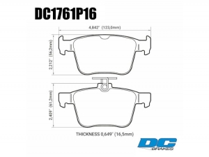 Колодки тормозные DC1761P16 DC brakes Street STR.S+, задние A3 8V; TT 8S; GOLF 7; PASSAT 3G;  ― MaxiSport Tuning