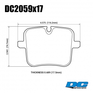 Колодки тормозные DC2059R17 DC brakes Street HD+ задние BMW M5 F90;  X3 G01, X5 G05, X6 G06, X7 G07  ― MaxiSport Tuning