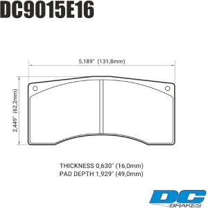 Колодки тормозные DC9015P16 DC Brakes Street STR.S+ Alcon, Wilwood, Brembo, JBT FB4P1 ― MaxiSport Tuning