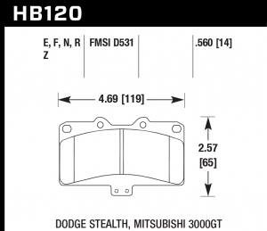 Колодки тормозные HB120F.560 HAWK HPS