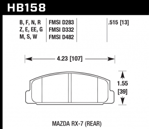 Колодки тормозные HB158N.515 HAWK HP Plus