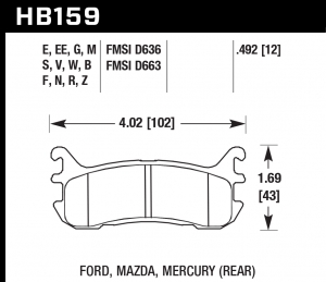 Колодки тормозные HB159R.492 HAWK Street Race