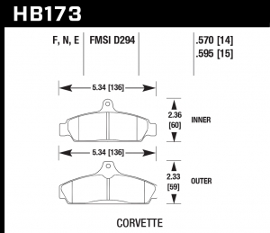 Колодки тормозные HB173N.570 HAWK HP Plus