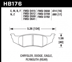 Колодки тормозные HB176F.614 HAWK HPS