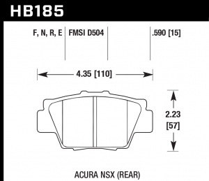 Колодки тормозные HB185R.590 HAWK Street Race; 15mm