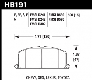 Колодки тормозные HB191N.590 HAWK HP Plus