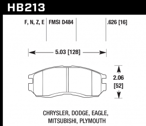 Колодки тормозные HB213F.626 HAWK HPS