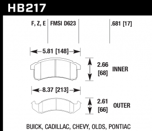 Колодки тормозные HB217Z.681 HAWK Perf. Ceramic