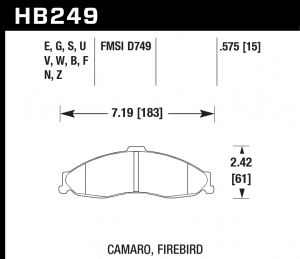 Колодки тормозные HB249B.575 HAWK Street 5.0