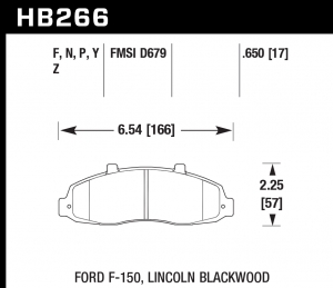 Колодки тормозные HB268N.665 HAWK HP Plus