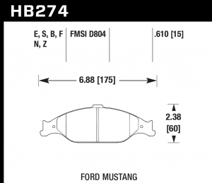 Колодки тормозные HB274B.610 HAWK Street 5.0