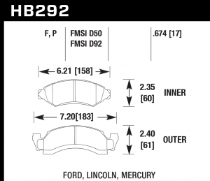 Колодки тормозные HB292P.674 HAWK SuperDuty