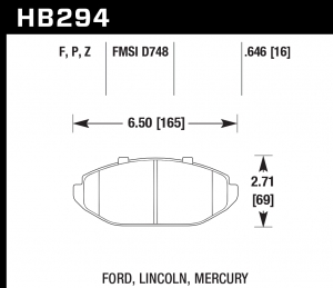 Колодки тормозные HB294P.646 HAWK SuperDuty; 17mm