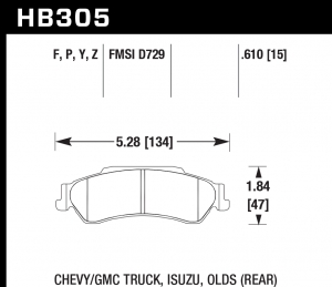 Колодки тормозные HB305P.610 HAWK SuperDuty