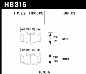 Колодки тормозные HB315Z.669 HAWK Perf. Ceramic