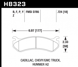 Колодки тормозные HB323P.724 HAWK SD задние Hummer H2 / CHEVROLET Tahoe