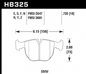 Колодки тормозные HB325Y.720 HAWK LTS