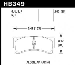 Колодки тормозные HB349U1.18 HAWK DTC-70 Ap Racing, Alcon 30 mm