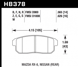 Колодки тормозные HB378Z.565 HAWK Perf. Ceramic