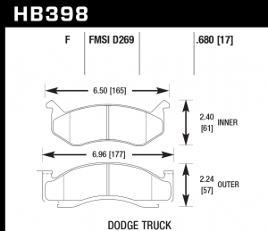 Колодки тормозные HB398F.680 HAWK HPS