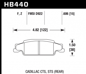 Колодки тормозные HB440F.606 HAWK HPS задние CADILLAC / PONTIAC