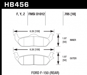 Колодки тормозные HB456Y.705 HAWK LTS