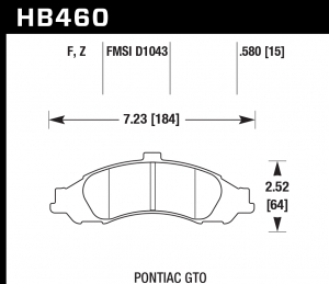 Колодки тормозные HB460Z.580 HAWK Perf. Ceramic