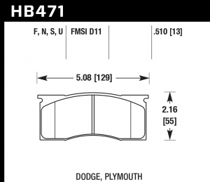 Колодки тормозные HB471N.510 HAWK HP Plus