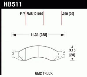 Колодки тормозные HB511Y.790 HAWK LTS; 20mm